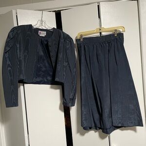 Chic Navy Blue Two-Piece Ensemble